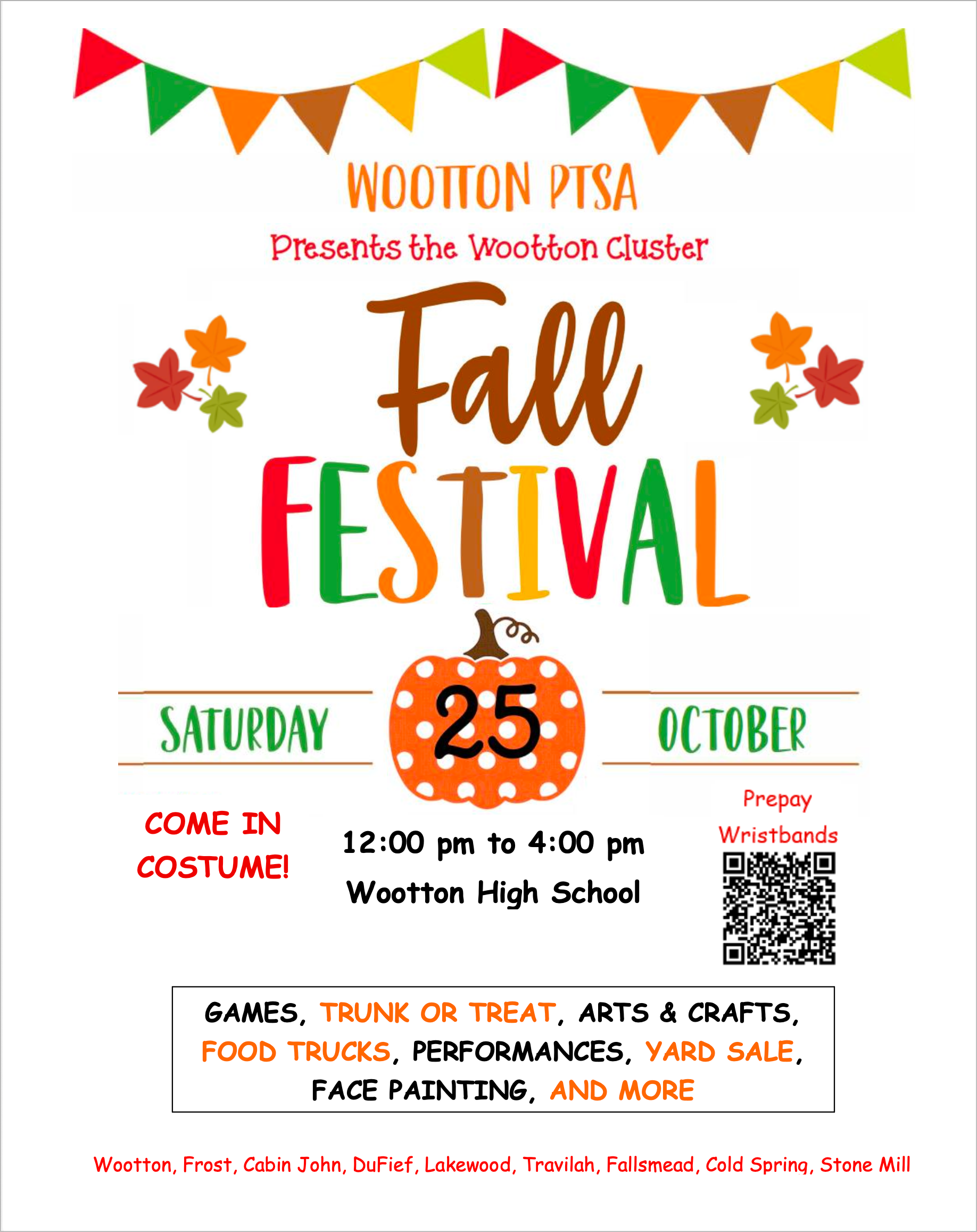 Wootton Cluster Fall Festival Flyer
