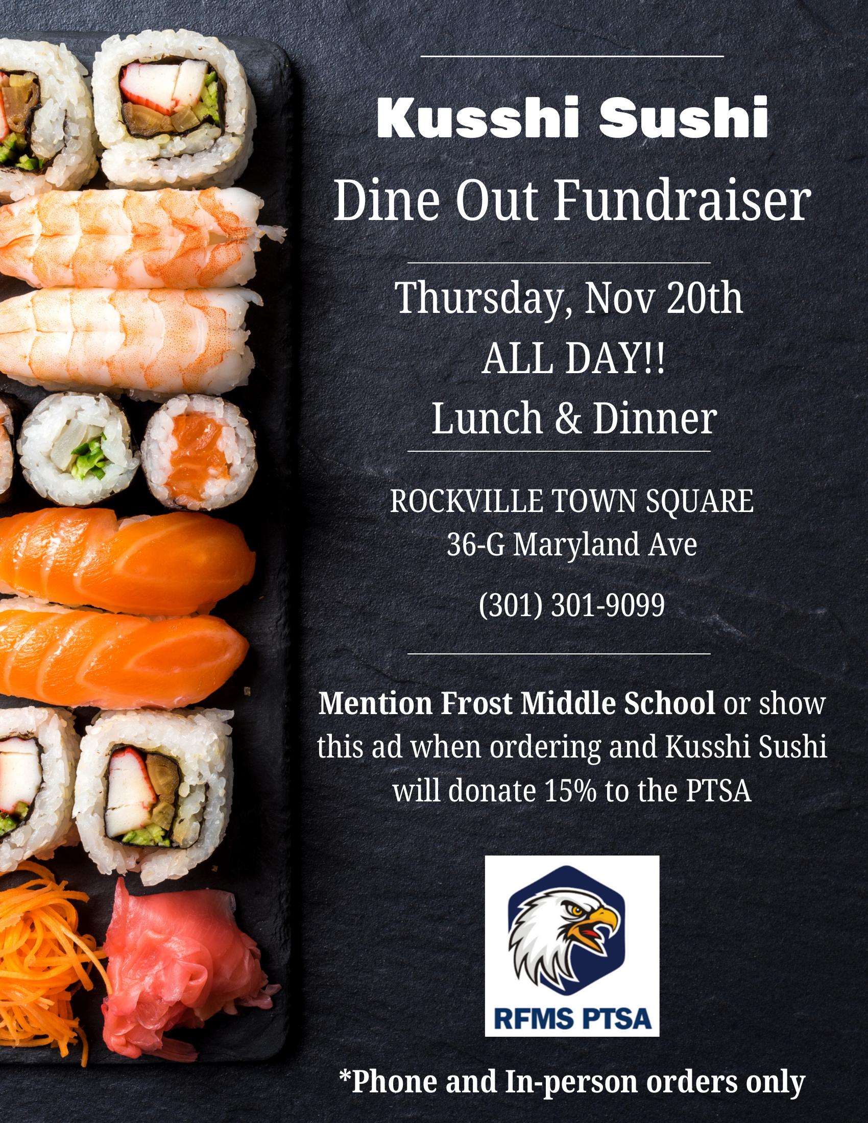 Kusshi Sushi Dine-Out – November 20th, 2025